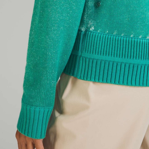 NWOT - LULULEMON ‘Hazy Day’ Cashmere Sweater in Maldives Green - Picture 6 of 9